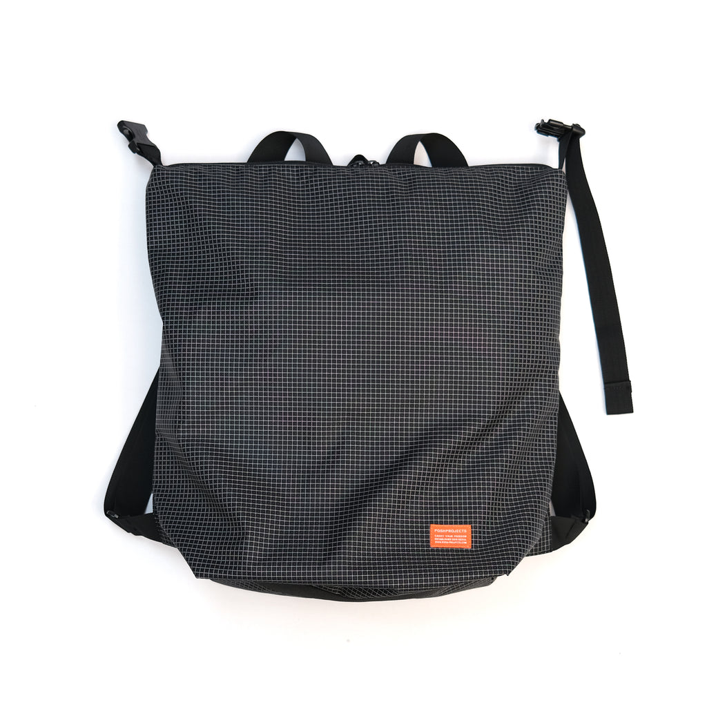 F158 Super Easy Backpack Large Black Gridstop