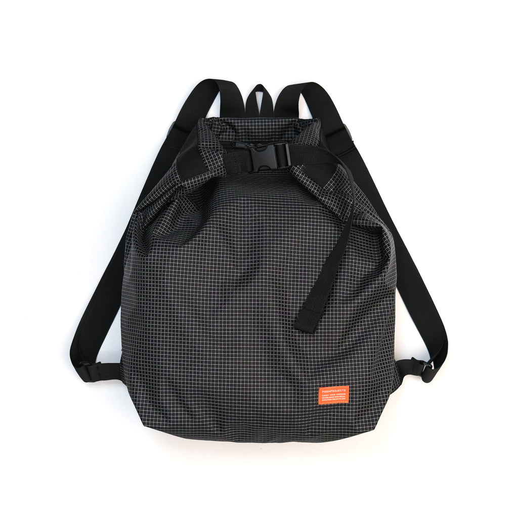 F158 Super Easy Backpack Large Black Gridstop