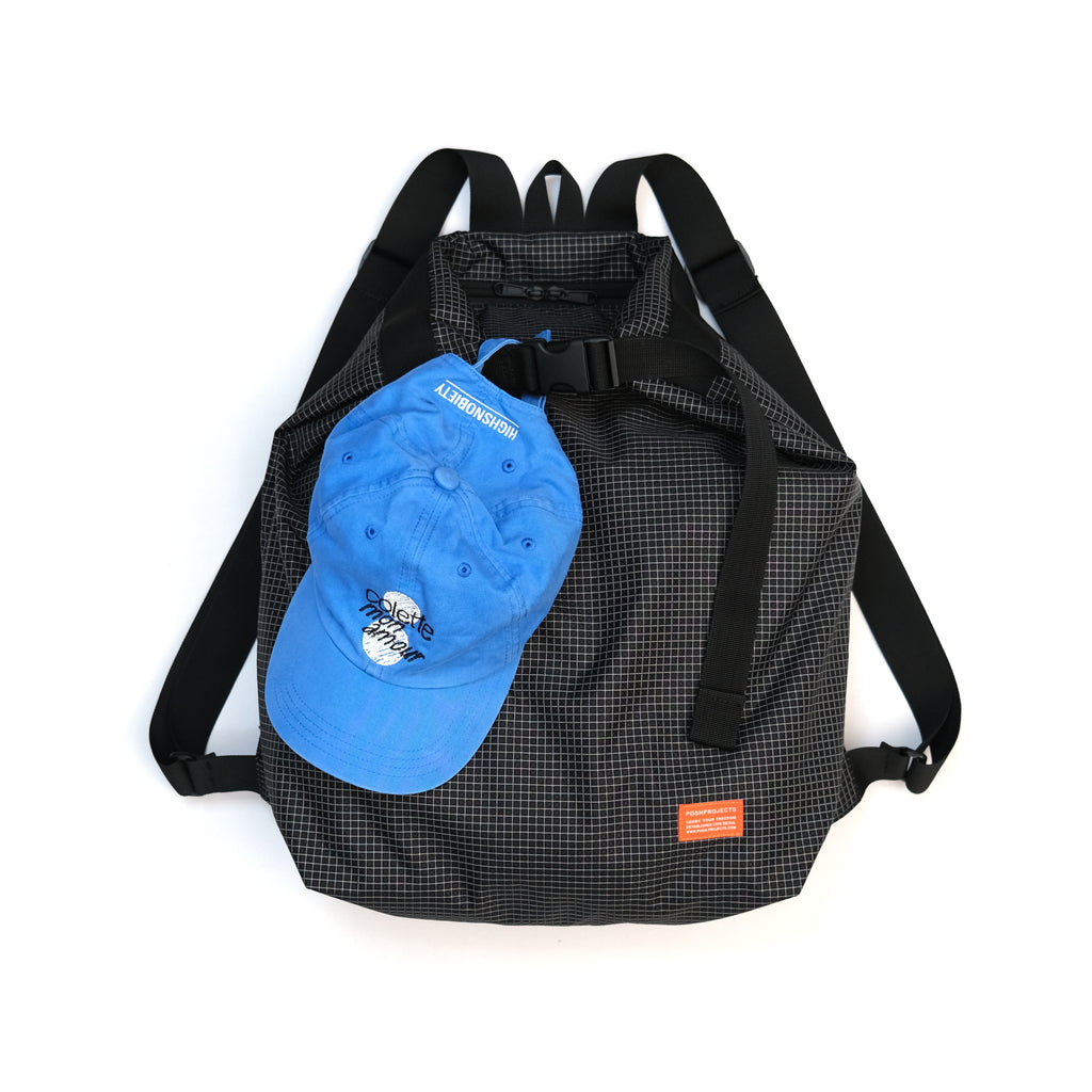 F158 Super Easy Backpack Large Black Gridstop