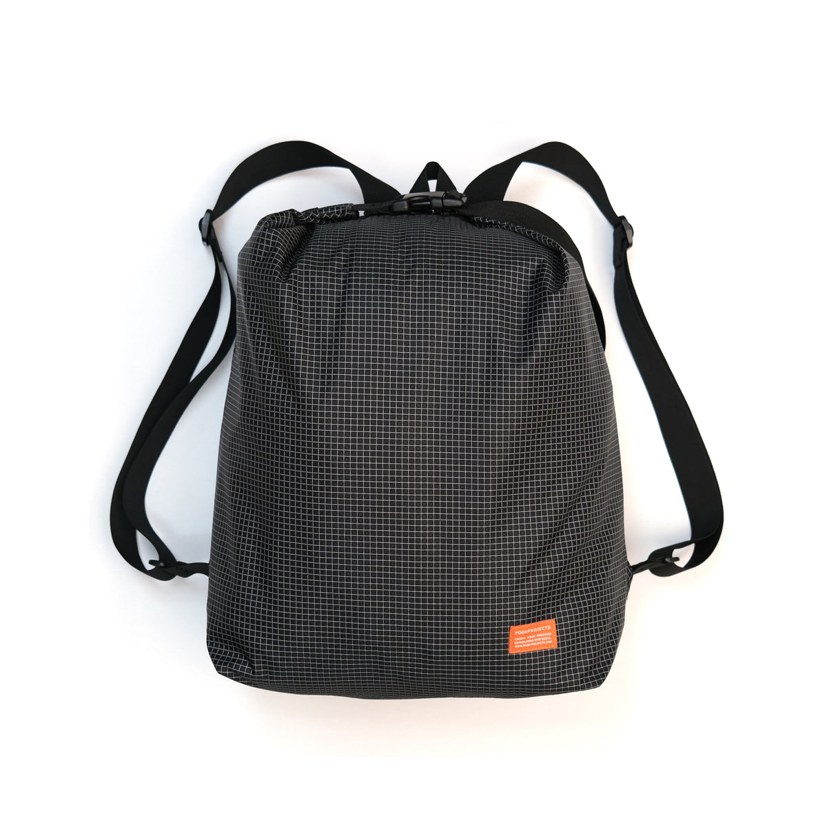 F158 Super Easy Backpack Large Black Gridstop