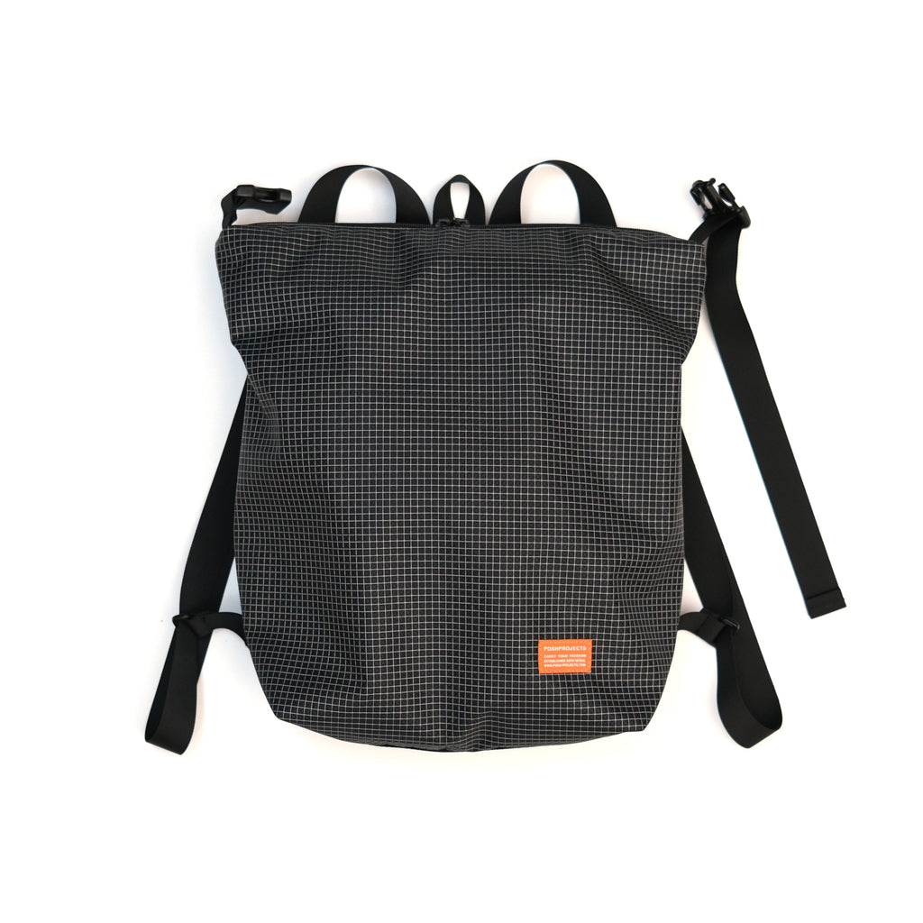 F158 Super Easy Backpack Medium Black Gridstop