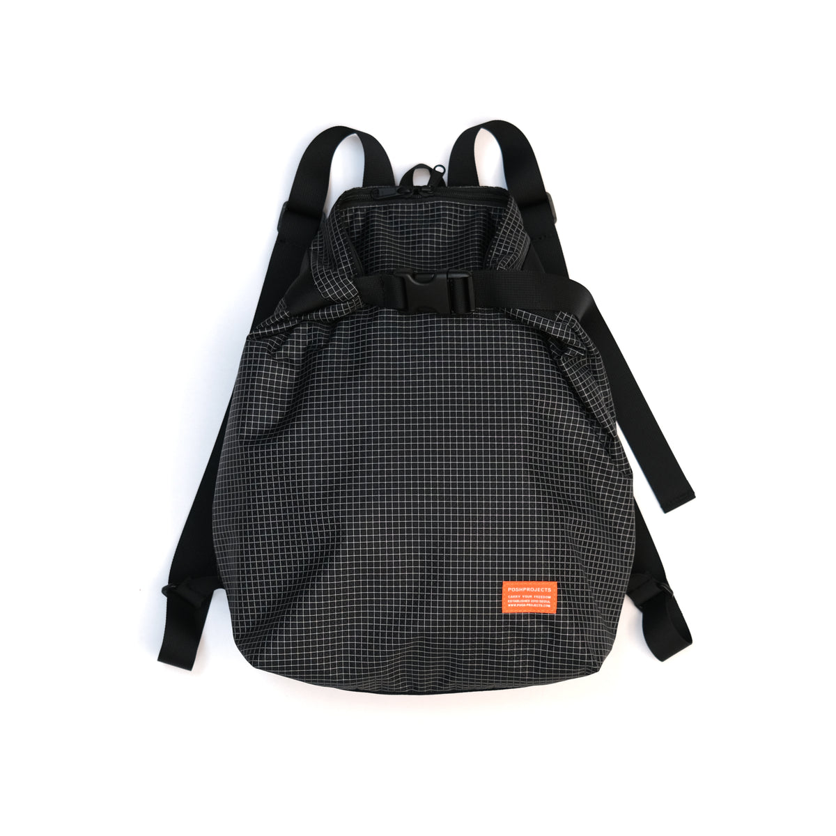 F158 Super Easy Backpack Medium Black Gridstop