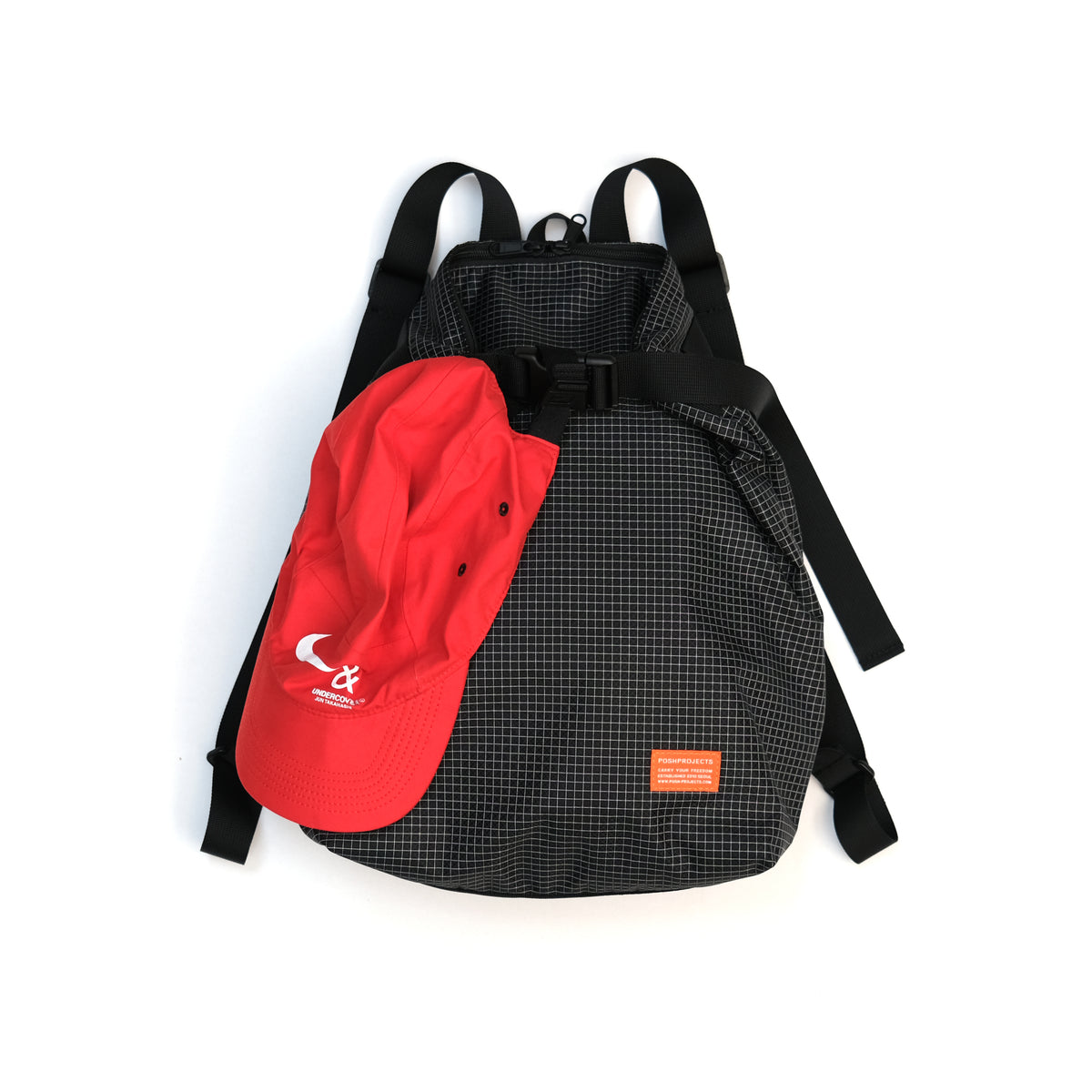 F158 Super Easy Backpack Medium Black Gridstop